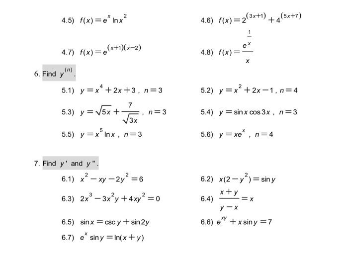 5 Find F X 4 1 4 3 2 F X Ln X 3 4 2 Chegg Com