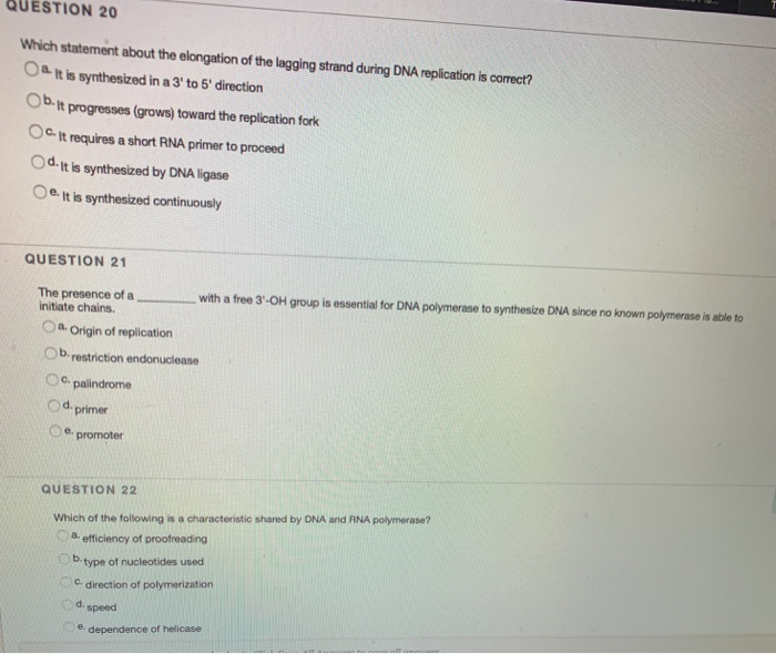 Solved Question 20 Which Statement About The Elongation Of | Chegg.com Solved Question 20 Which Statement About The Elongation Of | Chegg.com