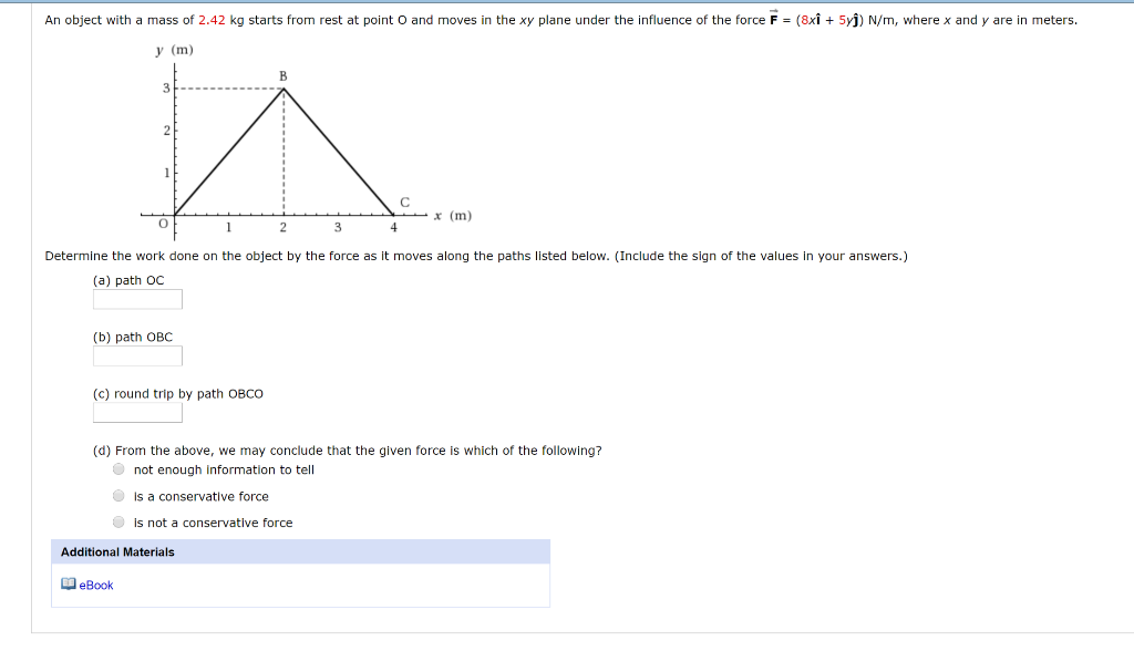 Solved An Object With A Mass Of 2 42 Kg Starts From Rest Chegg Com