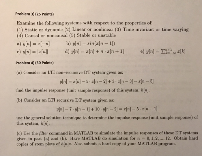 Solved Examine The Following Systems With Respect To The Chegg Com