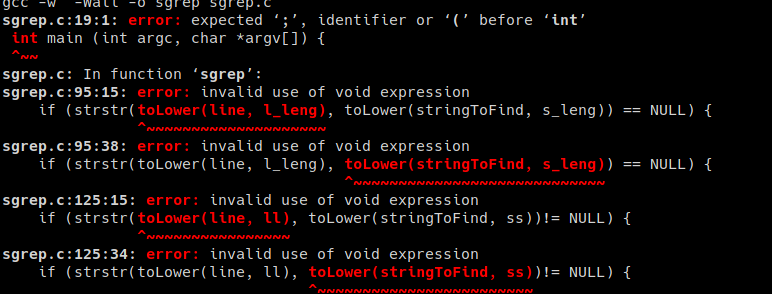 Main int error. TOLOWER В си. Expected expression before token ). Expected ';' before '}' token. Error: expected Primary-expression before ‘)’ token.