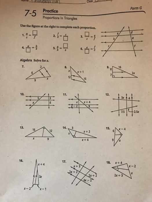 Similar triangles proportions worksheet picture