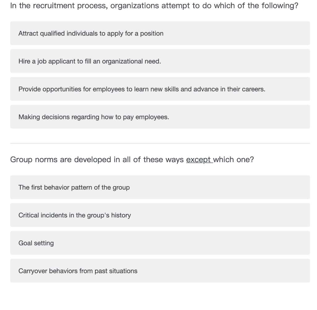 Solved In the recruitment process, organizations attempt to 