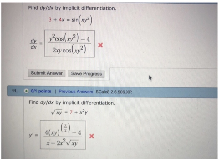 Solved Find Dy Dx By Implicit Differentiation 3 4x Sin Xy2 Chegg Com