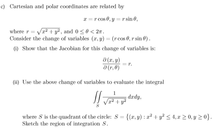 Solved C Cartesian And Polar Coordinates Are Related By Chegg Com