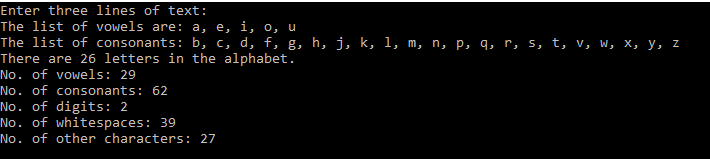 Solved Write C Program Examines Character Two Dimensional Array Determines Many Characters Vowels Q