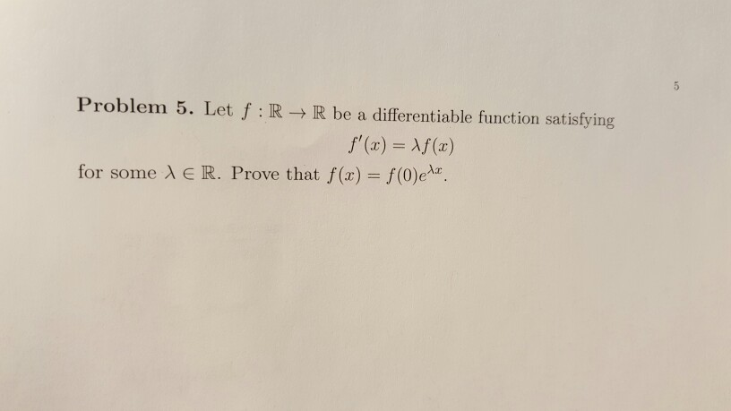 Solved Let F R R Be A Differentiable Function Satisfy Chegg Com