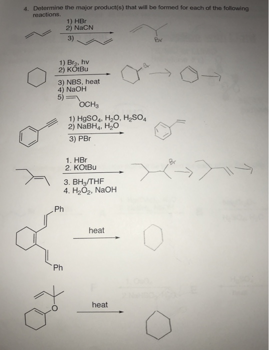 Solved Determine The Major Product S That Will Be Formed Chegg Com