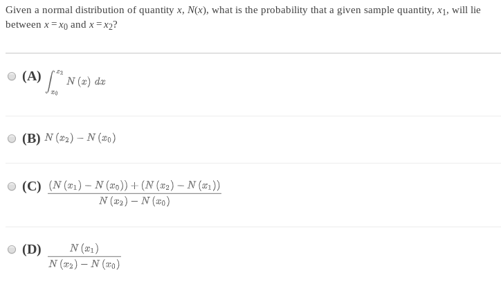 Solved Given A Normal Distribution Of Quantity X N X W Chegg Com