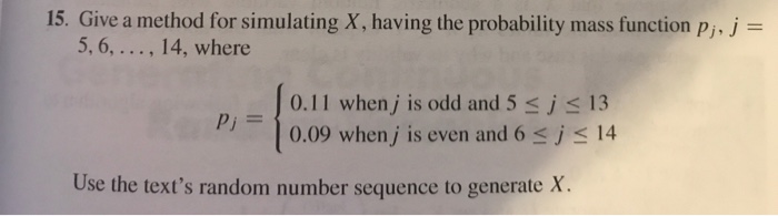 Solved 15 Give A Method For Simulating X Having The Pro Chegg Com