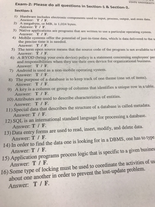 Solved Exam 2 Please Do All Questions In Section 1 Chegg Com