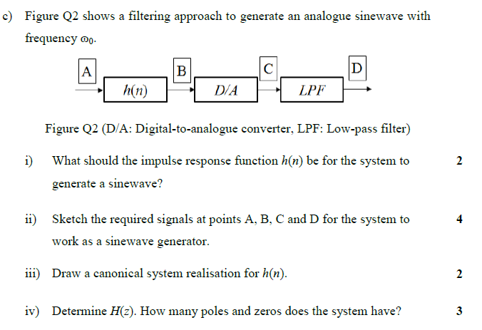 Solved C Figure Q2 Shows A Filtering Approach To Generat Chegg Com