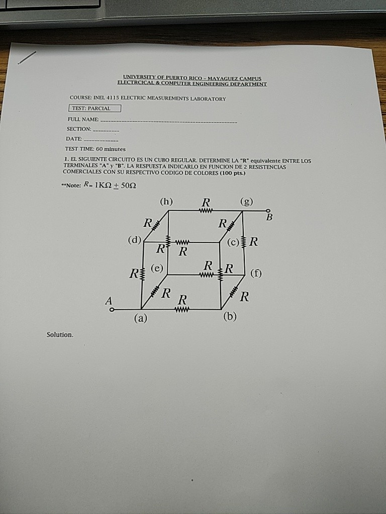 Solved Find R Equivalent Between Terminals A And B Write