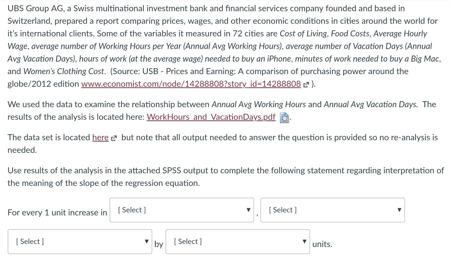 Solved Ubs Group Ag A Swiss Multinational Investment Ban