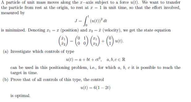 A Particle Of Unit Mass Moves Along The R Axis Sub Chegg Com