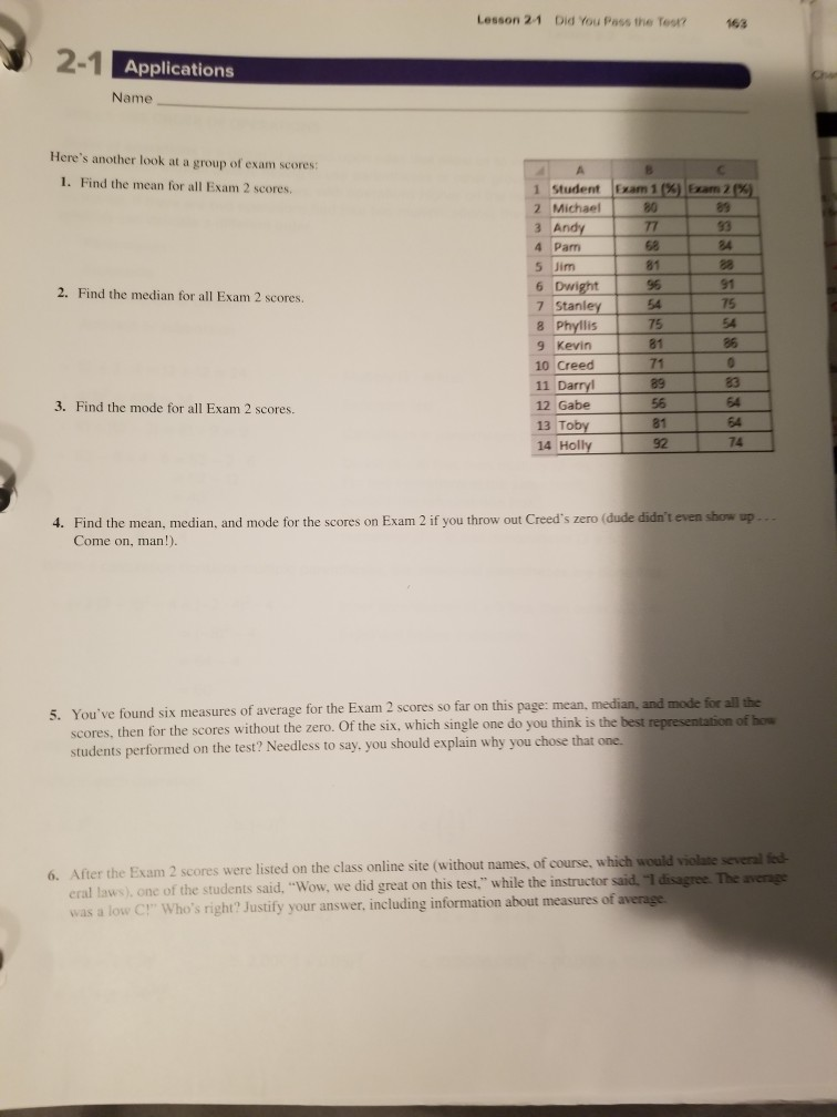 Did 161a Applications Lesson Tes? The Pass 21 ... You Solved: