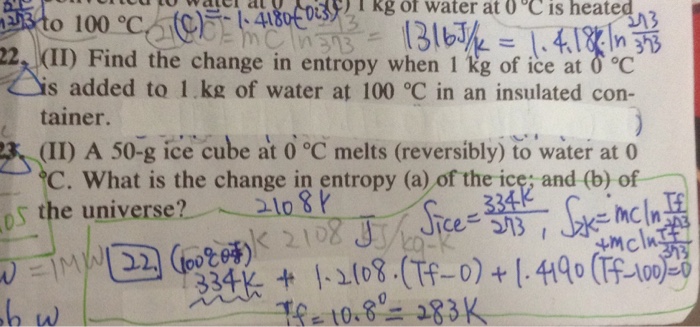 SOLVED: A 35-g ice cube at 0.0 °C is added to 110 g of water in a