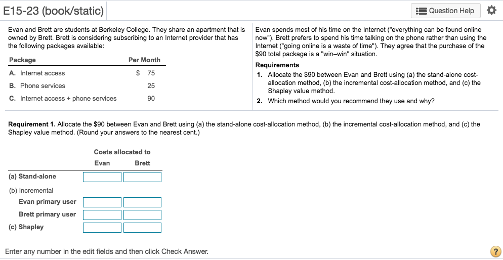 Solved E15 23 Book Static Equestion Help Evan And Brett Chegg Com