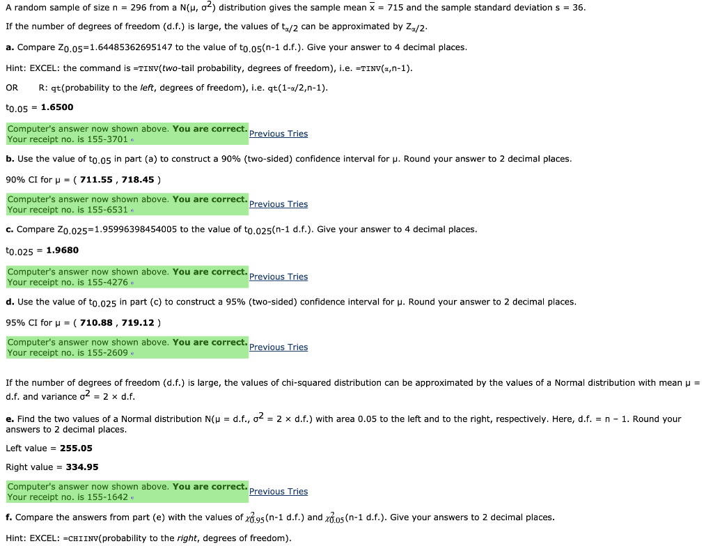 Solved F Compare The Answers From Part E With The Valu Chegg Com