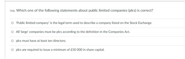 Solved 704b Which One Of The Following Statements About Chegg Com