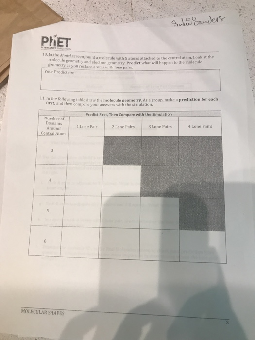 Solved Phet 10 In The Model Molecul Screen Build A Mole Chegg Com