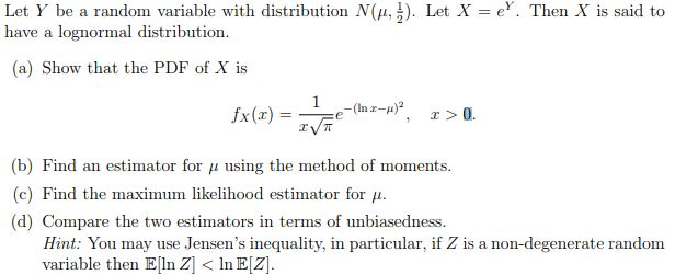 Solved Let Y Be A Random Variable With Distribution N M Chegg Com