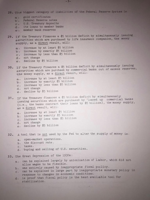 Solved 28 The Biegest Category Of Lisbilities Of The Fed