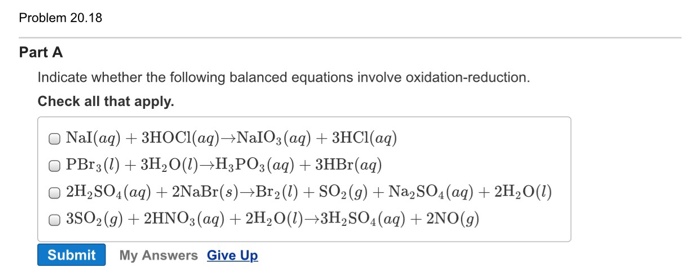 Problem 20 18 Part A Indicate Whether The Following Chegg 