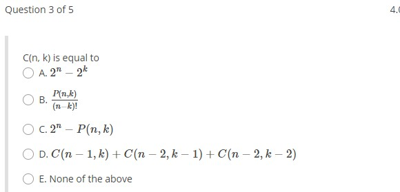 Solved Question 3 Of 5 4 0 C N K Is Equal To Oa 22k P Chegg Com