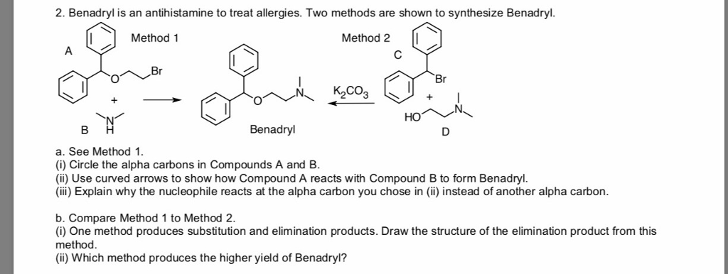Solved 2 Benadryl Is An Antihistamine To Treat Allergies Chegg Com