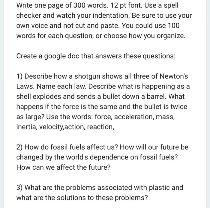 Solved Write one page of 300 words. 12 pt font. Use a spell 