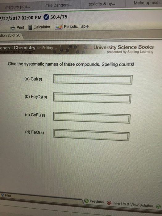 Solved Give The Systematic Names Of These Compounds. Spel