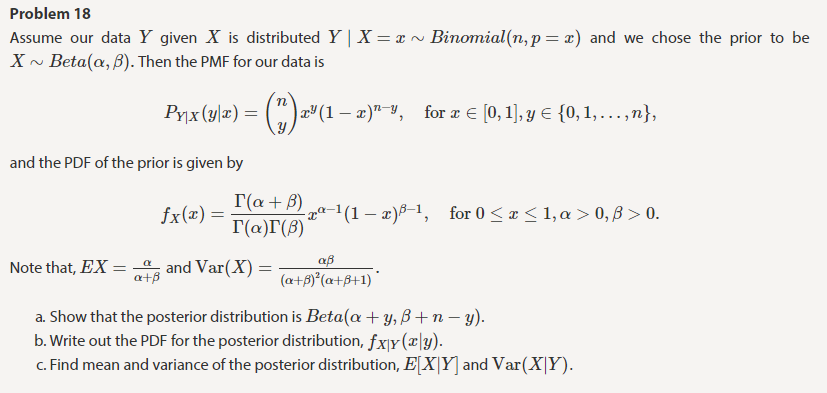 Solved Problem 18 Assume Our Data Y Given X Is Distribute Chegg Com