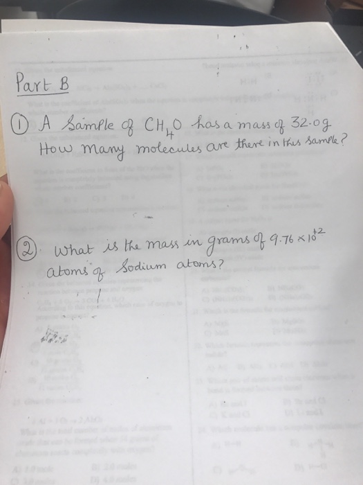 Part B amPle a mass 32-O How o many motesules ant thert in tas aml? 12 atoms ag Sodium atoms?