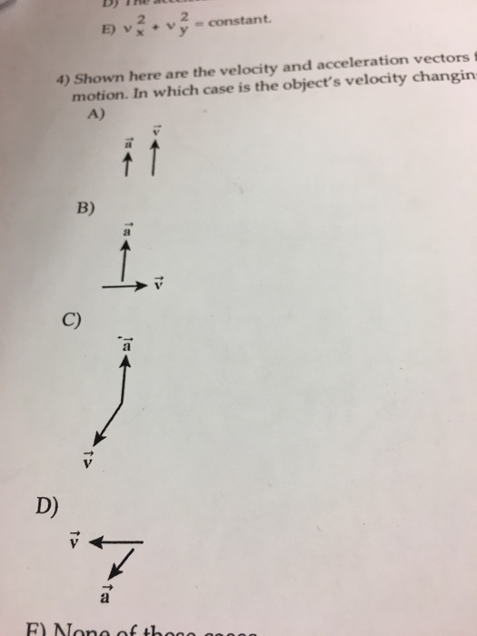 Solved Show Here Are The Acceleration And Velocity Vector...
