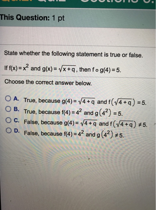 Solved: Math College Algebra Section Quiz: Quiz Sections 6... | Chegg.com