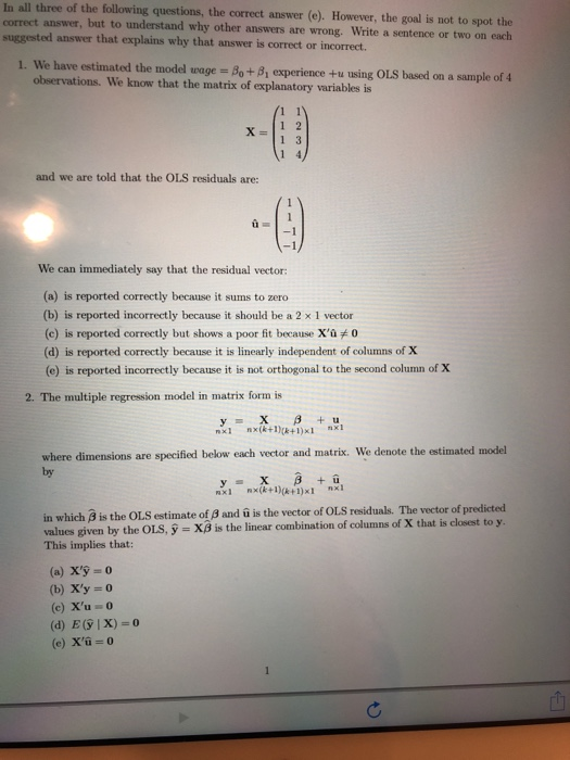 Solved 3 In The Multiple Regression Model Shown In The P Chegg Com