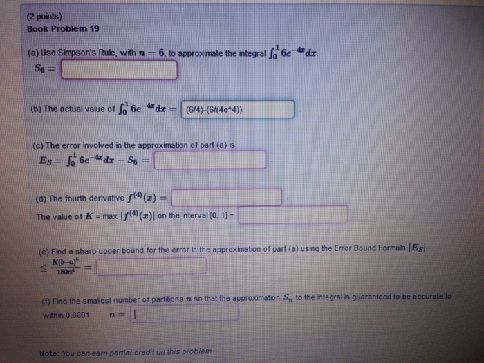 Solved A Use Simpson S Rule With N 6 To Approximate Chegg Com