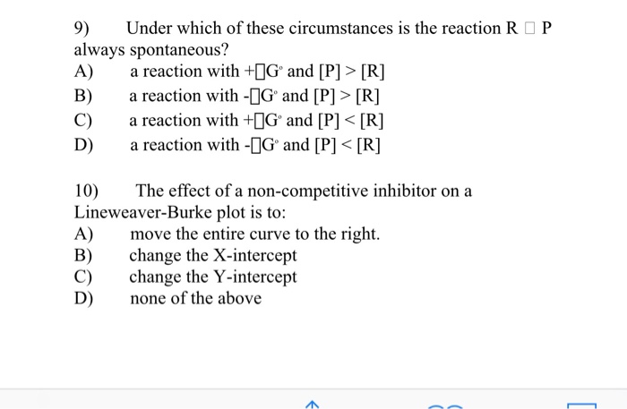 Solved 9 Under Which Of These Circumstances Is The React Chegg Com