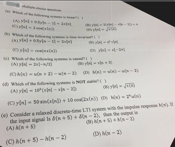 Solved Multiple Choice Questions A Which Of The Followi Chegg Com