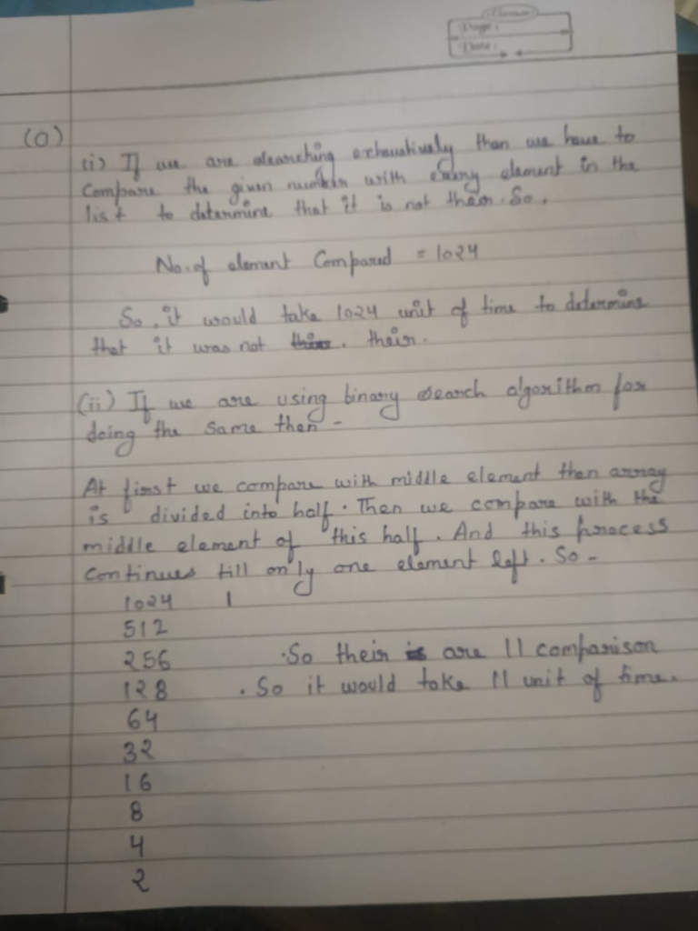 the un lo3y that turns not hai asu using binany deah alyoxihm divided inte hall hen we cmpara twi lle el nd this 512 256 So thein is ae l1 com 8So it would taks IL 64 t 6