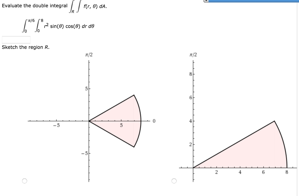 Solved Evaluate The Double Integral F R 8 Da R2 Sin 8 Chegg Com