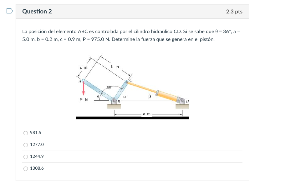 Solved The Position Of The Element Abc Is Controlled By T Chegg Com