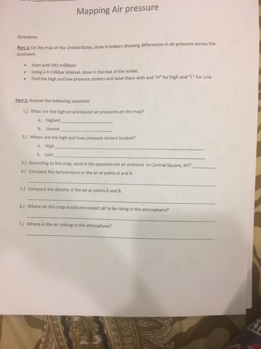 Solved Mapping Air Pressure Directions Part 1 On The Ma