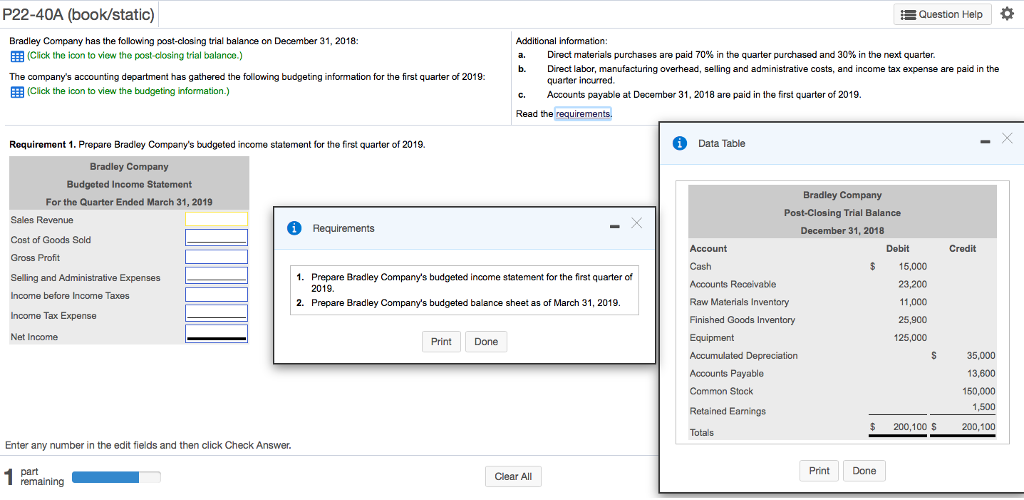 Solved P22 40a Book Static Question Help Bradley Compan Chegg Com