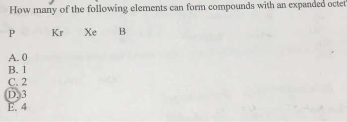 Solved How Many Of The Following Elements Can Form Compounds | Chegg.com