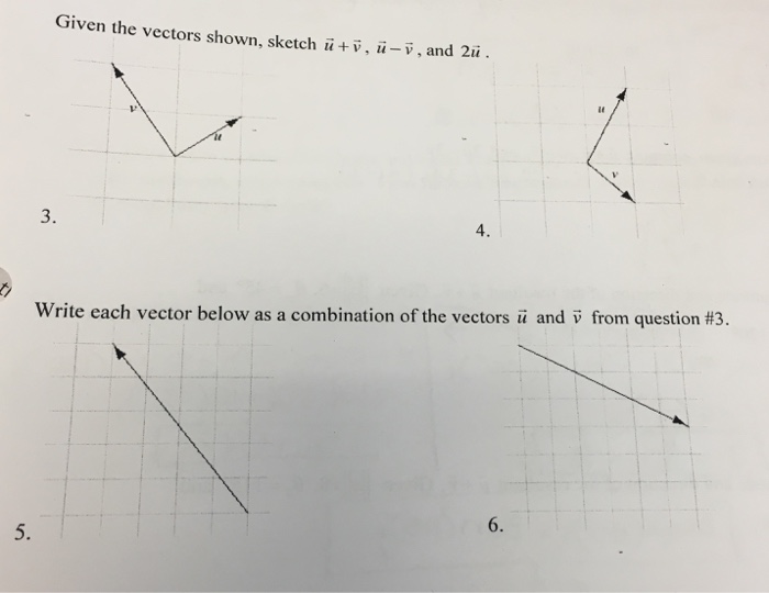 Solved Given The Vectors Shown Sketch U Vector V Vecto Chegg Com