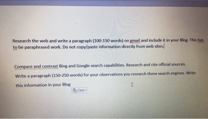 Solved Research The Web And Write A Paragraph 100 150 Wo Chegg Com