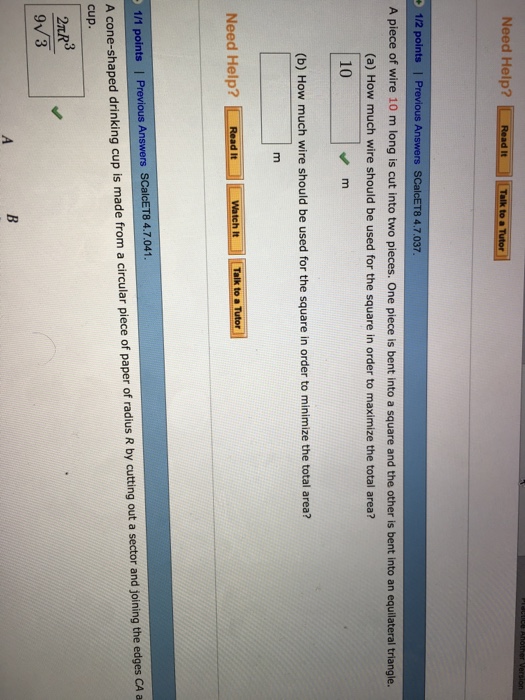 Solved Need Help L Read It Talk To A Tutor 1 2 Points Chegg Com