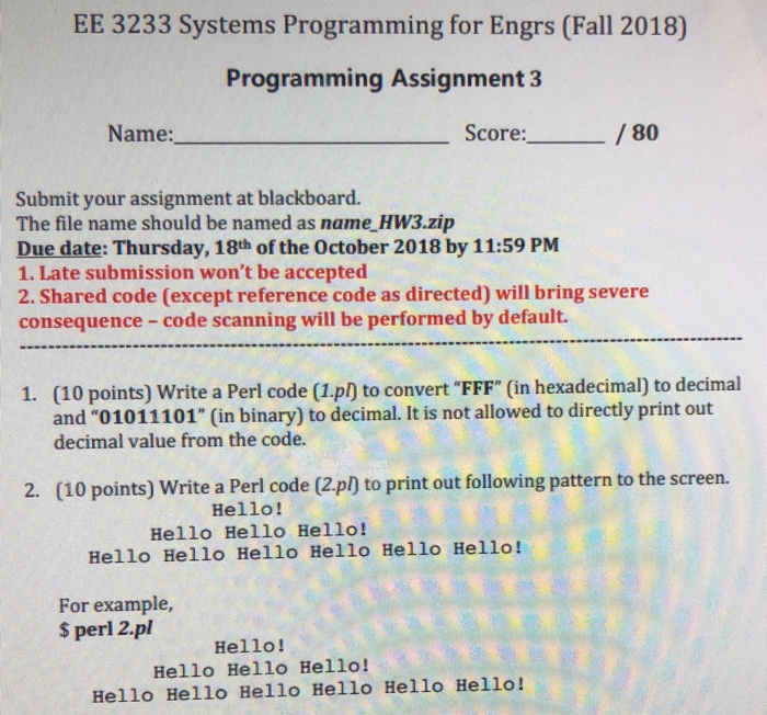 Ee 3233 Systems Programming For Engrs Fall 2018 Chegg Com